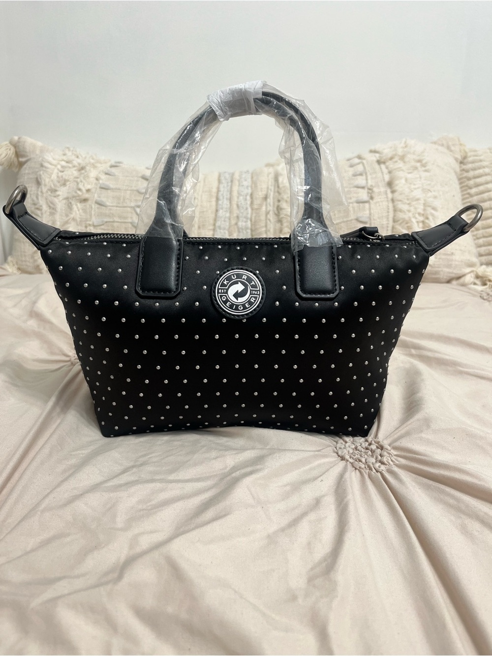 Kurt Geiger Black Studded Crossbody - Picture 3 of 11